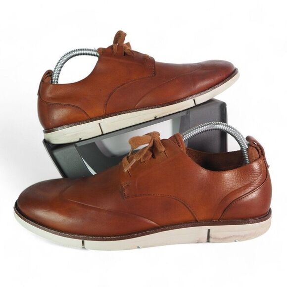 Clarks Trigen Wing Tip Leather Casual Lace-up Oxfords Brown 21951 Men's 8M - Picture 1 of 11